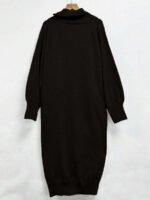 ⁦فستان نسائي طويل الأكمام بياقة عالية مع حزام الخصر⁩ - الصورة ⁦16⁩