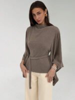 ⁦بلوزة كاجوال أنيقة أكمام واسعة وخصر مشدود⁩ - الصورة ⁦4⁩