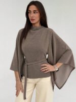 ⁦بلوزة كاجوال أنيقة أكمام واسعة وخصر مشدود⁩ - الصورة ⁦6⁩