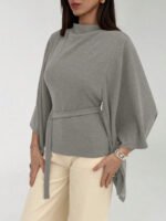 ⁦بلوزة كاجوال أنيقة أكمام واسعة وخصر مشدود⁩ - الصورة ⁦13⁩