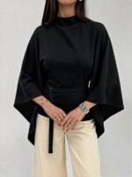 ⁦بلوزة كاجوال أنيقة أكمام واسعة وخصر مشدود⁩ - الصورة ⁦14⁩