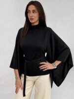 ⁦بلوزة كاجوال أنيقة أكمام واسعة وخصر مشدود⁩ - الصورة ⁦18⁩