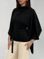 ⁦بلوزة كاجوال أنيقة أكمام واسعة وخصر مشدود⁩ - الصورة ⁦19⁩