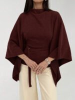 ⁦بلوزة كاجوال أنيقة أكمام واسعة وخصر مشدود⁩ - الصورة ⁦20⁩