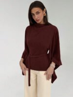 ⁦بلوزة كاجوال أنيقة أكمام واسعة وخصر مشدود⁩ - الصورة ⁦22⁩