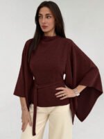 ⁦بلوزة كاجوال أنيقة أكمام واسعة وخصر مشدود⁩ - الصورة ⁦24⁩