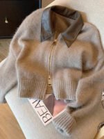 ⁦جاكت ذو ياقة جلد⁩ - الصورة ⁦2⁩