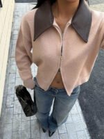 ⁦جاكت ذو ياقة جلد⁩ - الصورة ⁦4⁩