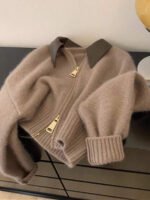 ⁦جاكت ذو ياقة جلد⁩ - الصورة ⁦7⁩