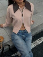 ⁦جاكت ذو ياقة جلد⁩ - الصورة ⁦8⁩