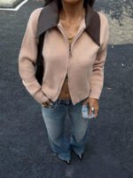 ⁦جاكت ذو ياقة جلد⁩ - الصورة ⁦9⁩