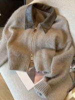 ⁦جاكت ذو ياقة جلد⁩ - الصورة ⁦10⁩