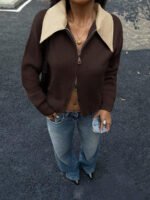 ⁦جاكت ذو ياقة جلد⁩ - الصورة ⁦16⁩