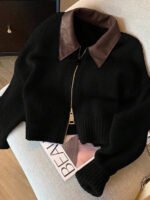 ⁦جاكت ذو ياقة جلد⁩ - الصورة ⁦20⁩