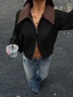 ⁦جاكت ذو ياقة جلد⁩ - الصورة ⁦22⁩