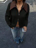 ⁦جاكت ذو ياقة جلد⁩ - الصورة ⁦25⁩