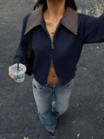 ⁦جاكت ذو ياقة جلد⁩ - الصورة ⁦31⁩