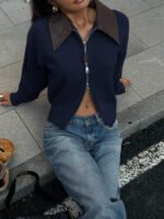 ⁦جاكت ذو ياقة جلد⁩ - الصورة ⁦33⁩