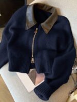 ⁦جاكت ذو ياقة جلد⁩ - الصورة ⁦37⁩