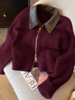 ⁦جاكت ذو ياقة جلد⁩ - الصورة ⁦38⁩