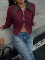 ⁦جاكت ذو ياقة جلد⁩ - الصورة ⁦42⁩