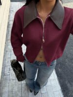 ⁦جاكت ذو ياقة جلد⁩ - الصورة ⁦44⁩