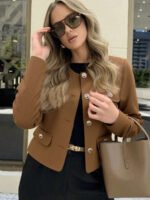 ⁦معطف نسائي كلاسيك بجيوب⁩ - الصورة ⁦33⁩