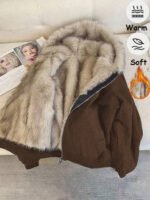 معطف مبطن أنيق من الفرو الصناعي