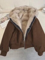 ⁦معطف مبطن أنيق من الفرو الصناعي⁩ - الصورة ⁦35⁩