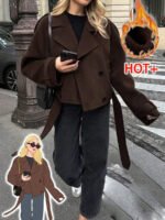 ⁦معطف قصير بأكتاف واسعة⁩ - الصورة ⁦6⁩