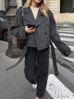 ⁦معطف قصير بأكتاف واسعة⁩ - الصورة ⁦26⁩