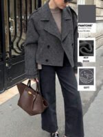 ⁦معطف قصير بأكتاف واسعة⁩ - الصورة ⁦27⁩