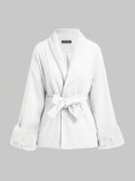 ⁦معطف طويل الأكمام بفرو صطناعي⁩ - الصورة ⁦21⁩