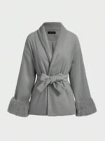 ⁦معطف طويل الأكمام بفرو صطناعي⁩ - الصورة ⁦28⁩