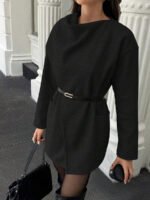 ⁦معطف صوفي بسيط مع ياقة وجيوب⁩ - الصورة ⁦12⁩