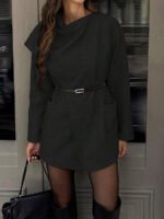 ⁦معطف صوفي بسيط مع ياقة وجيوب⁩ - الصورة ⁦13⁩