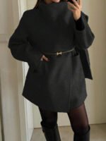 ⁦معطف صوفي بسيط مع ياقة وجيوب⁩ - الصورة ⁦14⁩