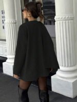 ⁦معطف صوفي بسيط مع ياقة وجيوب⁩ - الصورة ⁦15⁩