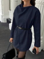 ⁦معطف صوفي بسيط مع ياقة وجيوب⁩ - الصورة ⁦19⁩