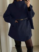 ⁦معطف صوفي بسيط مع ياقة وجيوب⁩ - الصورة ⁦21⁩