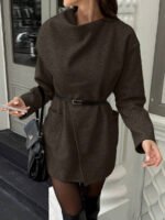 ⁦معطف صوفي بسيط مع ياقة وجيوب⁩ - الصورة ⁦23⁩