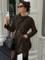 ⁦معطف صوفي بسيط مع ياقة وجيوب⁩ - الصورة ⁦25⁩