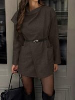 ⁦معطف صوفي بسيط مع ياقة وجيوب⁩ - الصورة ⁦27⁩