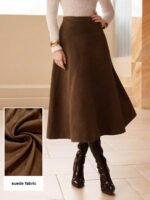 ⁦تنورة طويلة أنيقة من الجلد المدبوغ⁩ - الصورة ⁦2⁩