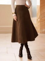 ⁦تنورة طويلة أنيقة من الجلد المدبوغ⁩ - الصورة ⁦4⁩