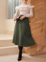 ⁦تنورة طويلة أنيقة من الجلد المدبوغ⁩ - الصورة ⁦17⁩