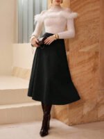 ⁦تنورة طويلة أنيقة من الجلد المدبوغ⁩ - الصورة ⁦21⁩