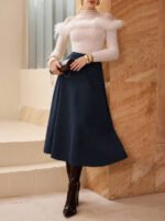 ⁦تنورة طويلة أنيقة من الجلد المدبوغ⁩ - الصورة ⁦46⁩