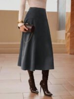 ⁦تنورة طويلة أنيقة من الجلد المدبوغ⁩ - الصورة ⁦60⁩