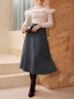 ⁦تنورة طويلة أنيقة من الجلد المدبوغ⁩ - الصورة ⁦65⁩